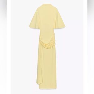 Zara Open Back Cape Maxi Dress - Yellow